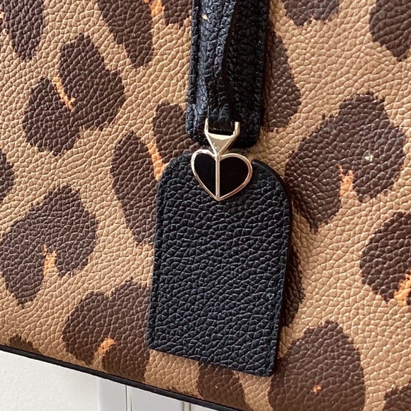 Kate Spade New York Margaux leopard medium satchel handbag or crossbody - Picture 7 of 16